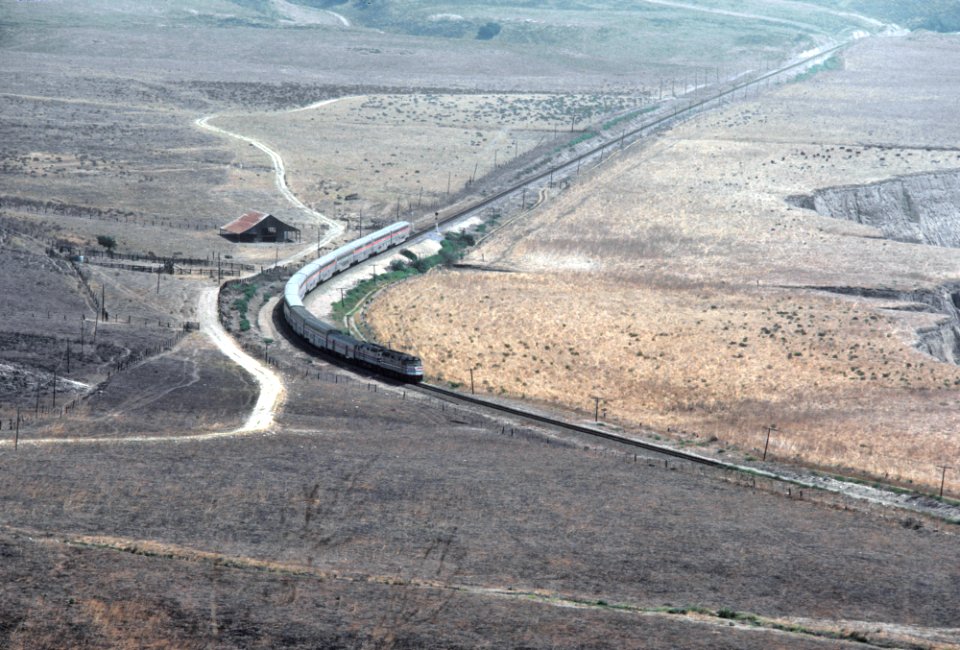 Amtrak northbound Coast Starlight, Jalama Beach, Lompoc, CA in September 1981 -- 4 Photos (31091205734)