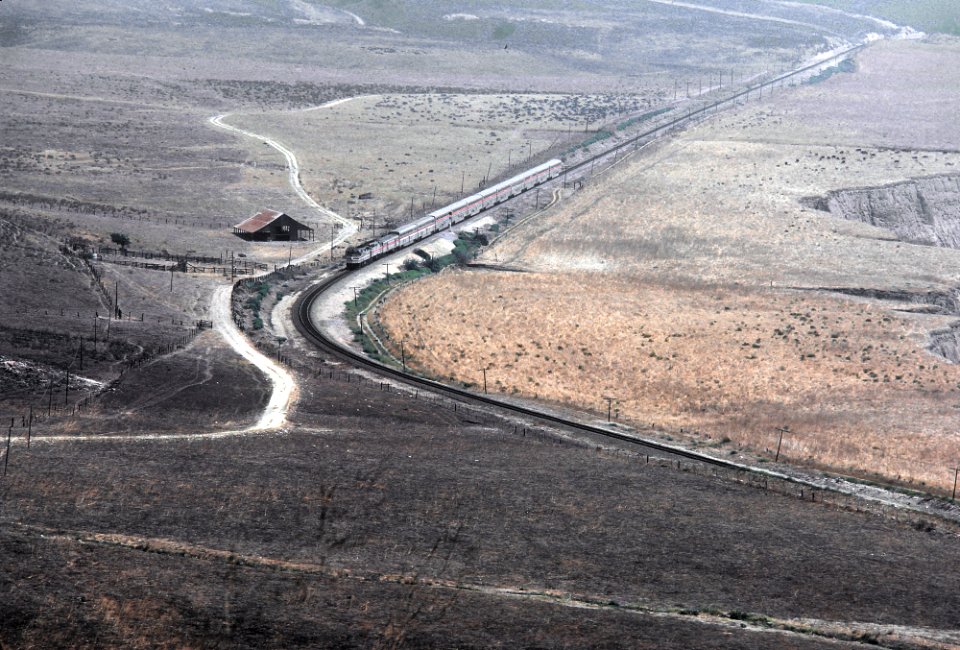 Amtrak northbound Coast Starlight, Jalama Beach, Lompoc, CA in September 1981 -- 4 Photos (31930869535)