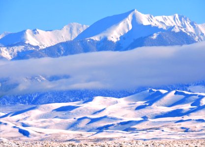 April Snow on Dunes and Cleveland Peak (33864251945) photo