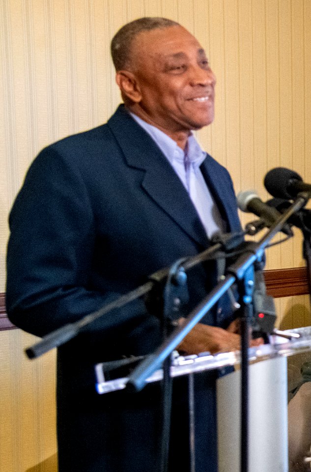 Atherley at podium (cropped)