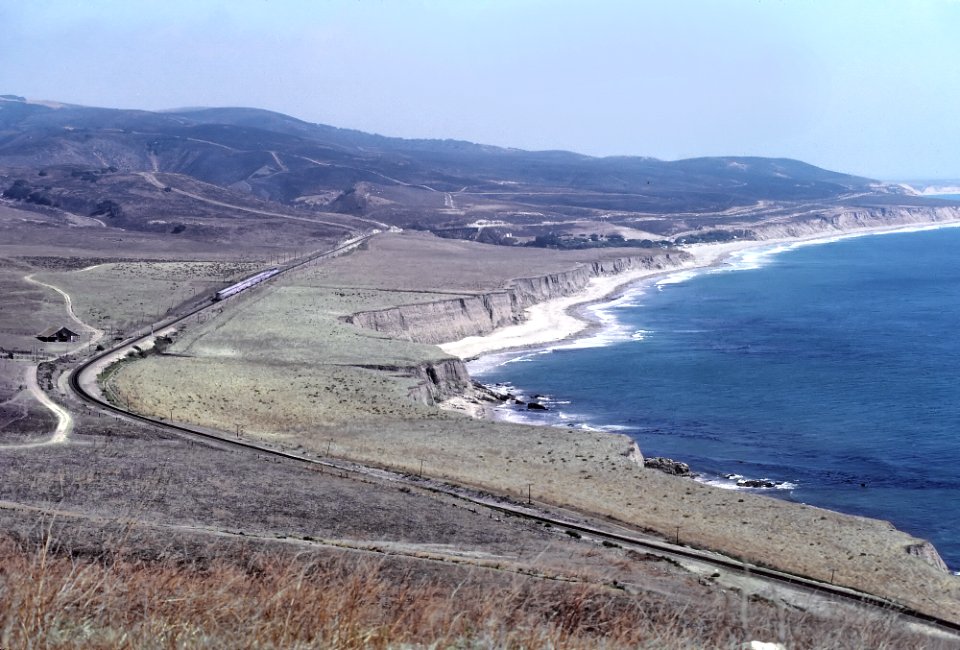 Atrak southbound Coast Starlight, Jalama Beach, Lompoc, CA in September 1981 -- 3 Photos (31814242421)