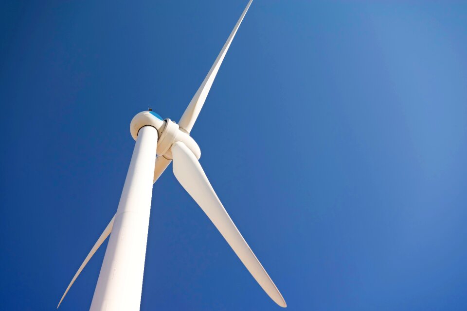 Wind turbine clean blue