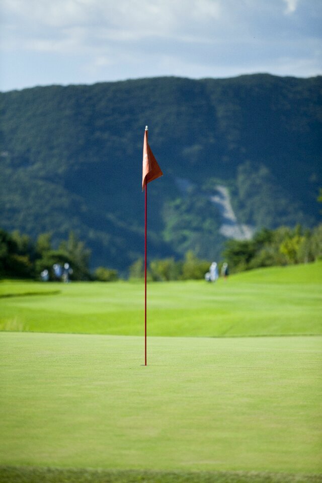 Golf course golf players grass