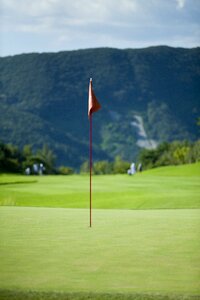 Golf course golf players grass