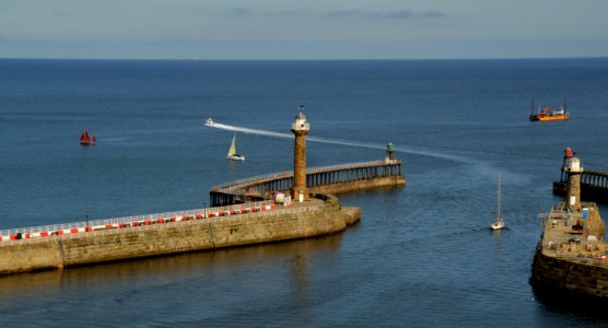 Boats Leaving Whitby Harbour, North Yorkshire (48611274692)