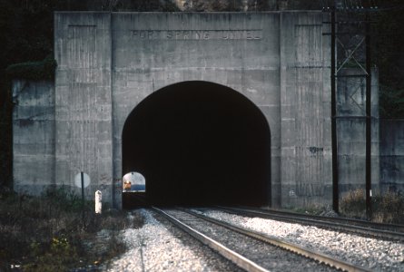 C&O 7602 Exits Fort Springs Tunnel -- 3 photos (31995253781) photo