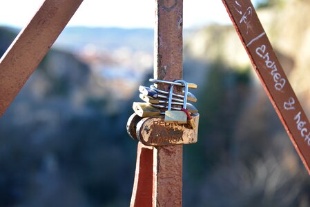 Padlocks love bridge