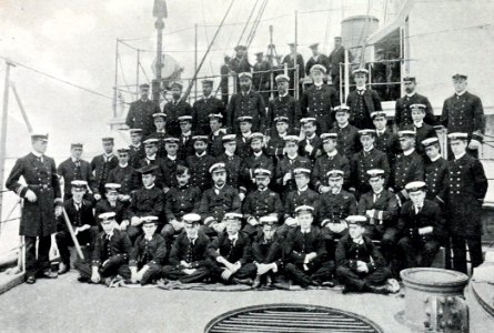Captain Percy Scott C B, with Officers, and Warrant Officers on HMS Terrible, 1901. (50778700708)