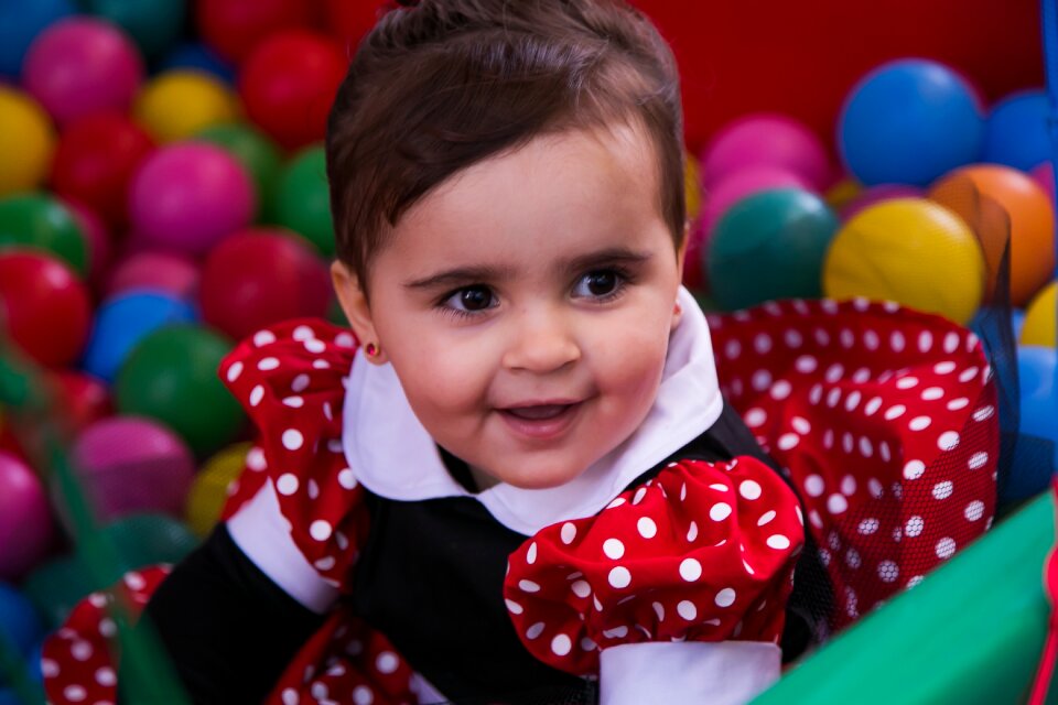 Pose child playing girl looking