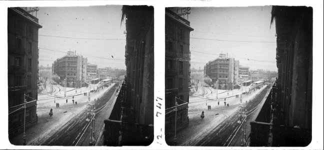 Nova instantània de la nevada del 27 de febrer de 1924 a Barcelona