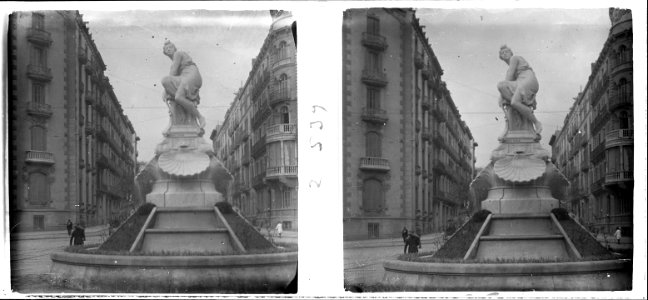 Nova vista de la font de Diana des del carrer de les Corts