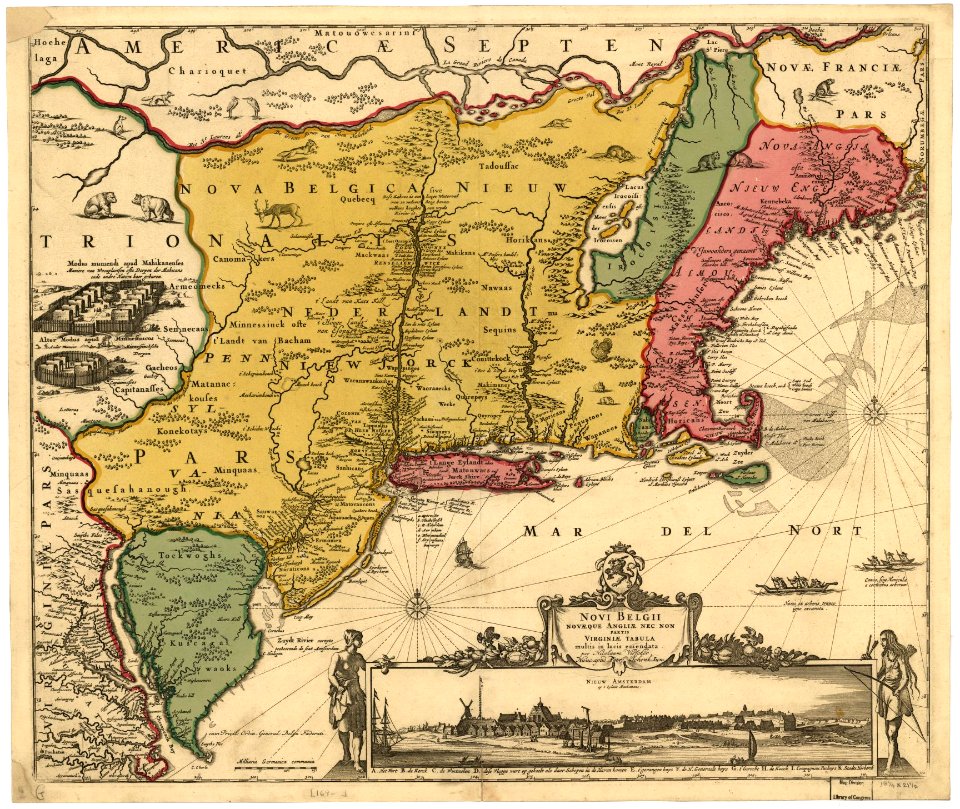 Novi Belgii Novaeque Angliae - nec non partis Virginiae tabula multis in locis emendata