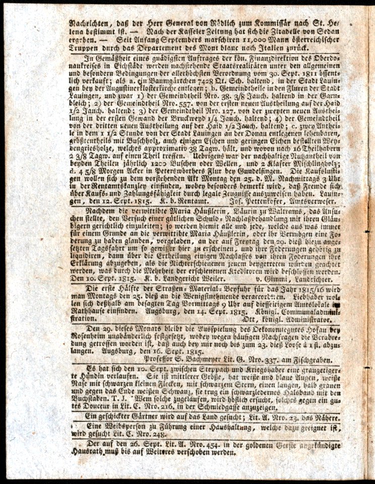 Nro. 223. Montag, Den 18. Sept. Anno 1815. Page 4
