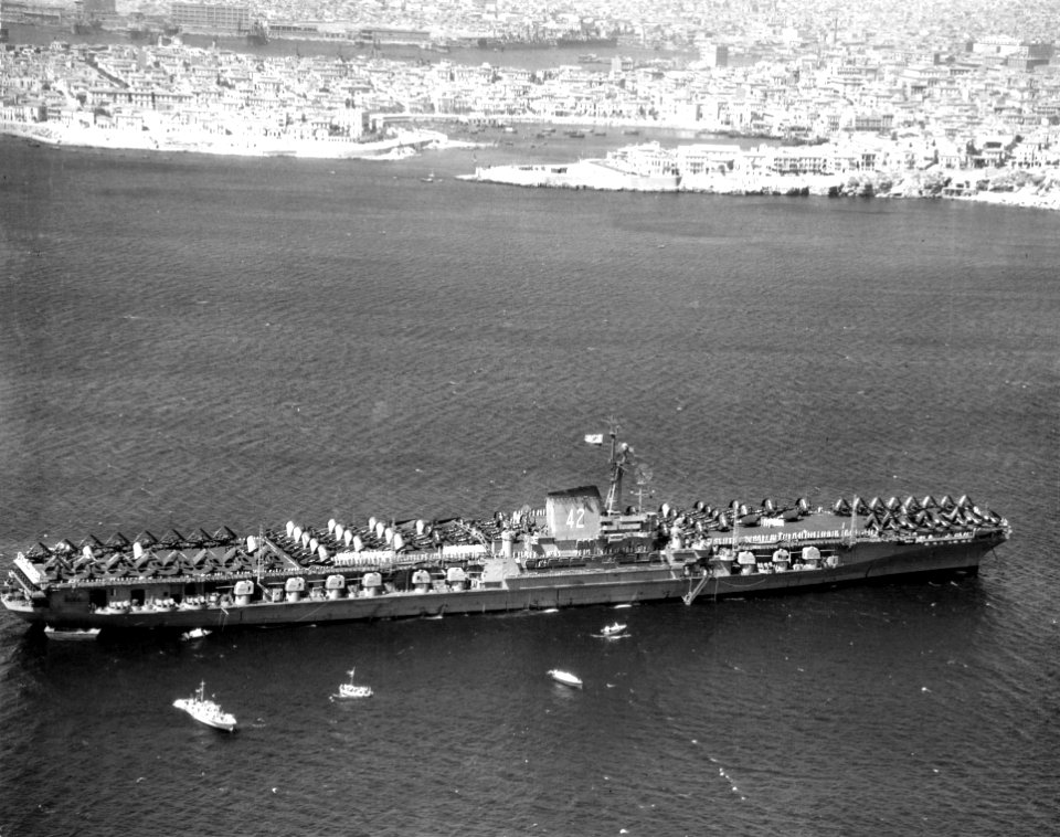 NS024206 - USS Franklin D. Roosevelt at anchor at Piraeus, Greece in September 1946
