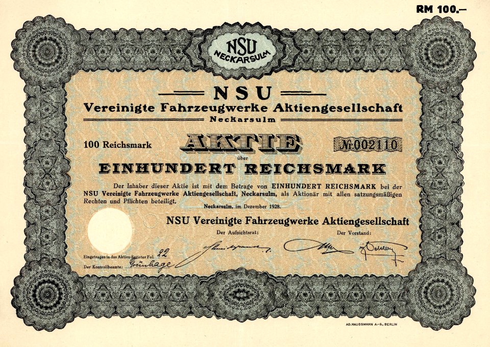 NSU Vereinigte Fahrzeugwerke AG 1928