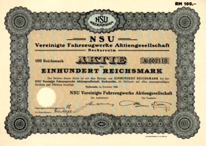 NSU Vereinigte Fahrzeugwerke AG 1928