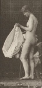 Nude woman sitting and disrobing (rbm-QP301M8-1887-498a~10)