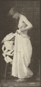 Nude woman sitting and disrobing (rbm-QP301M8-1887-498a~5)