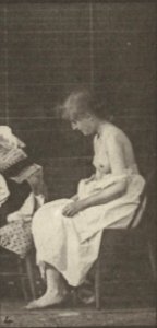 Nude woman sitting and disrobing (rbm-QP301M8-1887-498a~4)