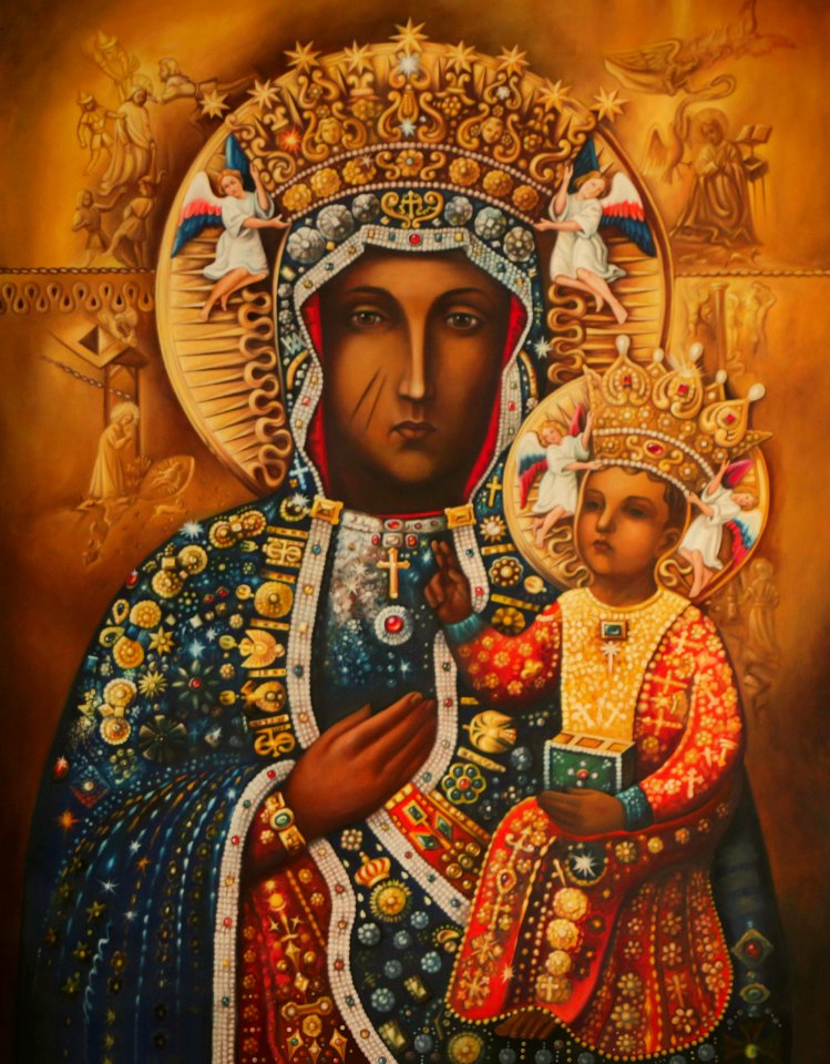 Nuestra Señora de Czestochowa recubierta de Orfebrería