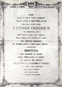 Numero della Gazzetta di Mantova in occasione della venuta a Mantova di S.M. Re Vittorio Emanuele II