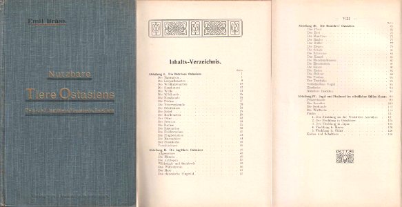 Nutzbare Tiere Ostasiens - Pelz- und Jagdtiere, Haustiere, Seetiere, von Emil Brass, Neudamm 1904
