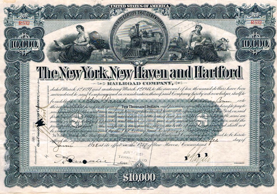 NYNH Stock certificate