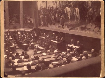Országgyűlés a Magyar Nemzeti Múzeumban 1900 körül (Ellinger Ede)