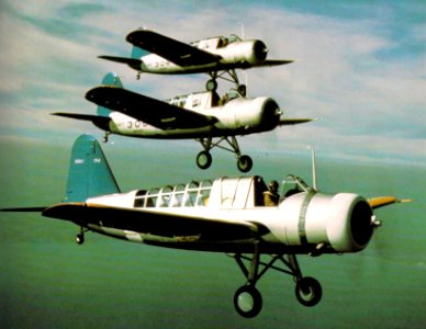 OS2Us from USS Mississippi (BB-41) with landing gear c1940