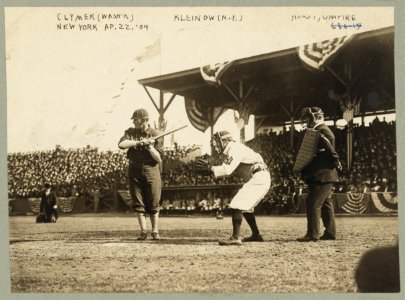 Otis Clymer, Washington AL batting, and Red Kleinow, New York AL catching (baseball) LCCN94512078