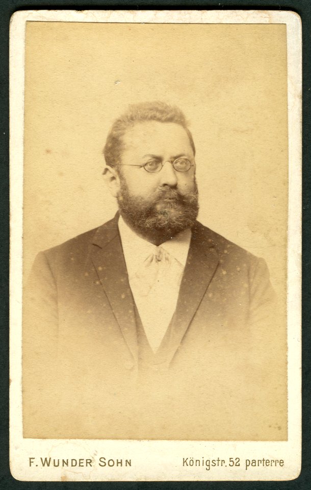Otto Wunder Königstraße 52 Hannover CDV Mann mit Brille 1897 Bildseite
