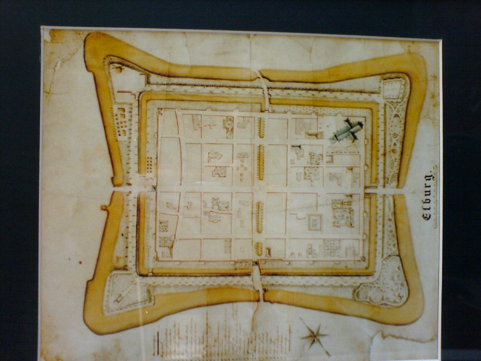 Oude kaart Elburg. Situatie na de 15de eeuw
