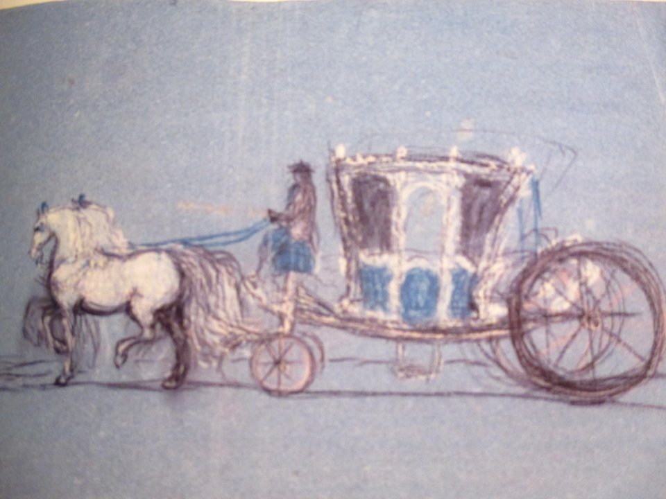 Oudry Deux chevaux tirant une voiture