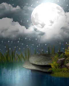 Sky moon reflection