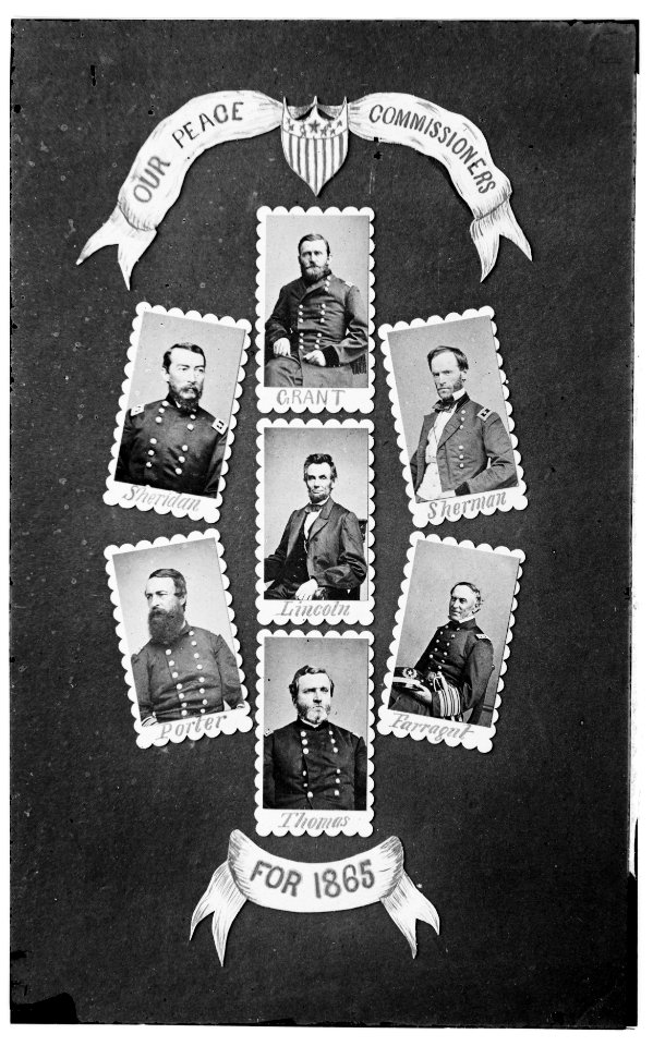 Our Peace Commissioners for 1865- Sheridan, Grant, Sherman, Porter, Lincoln, Farragut, and Thomas LOC cwpb.07621