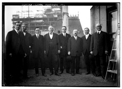 Outlaw League executives- left to right, Marshall Henderson, co-owner Pittsburgh; William T. Murphy, owner Cleveland; Ambrose Hussey Jr., co-owner, Brooklyn; William A. Witman, first league LCCN2014690252