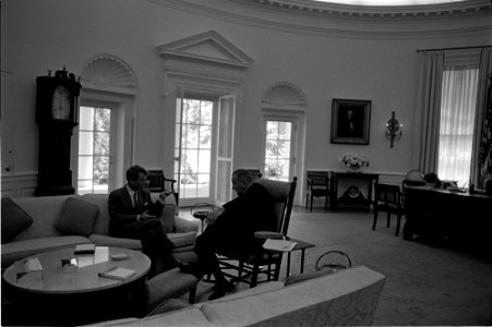 Oval Office meeting LBJ and RFK