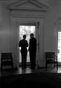 Oval Office window RFK and LBJ