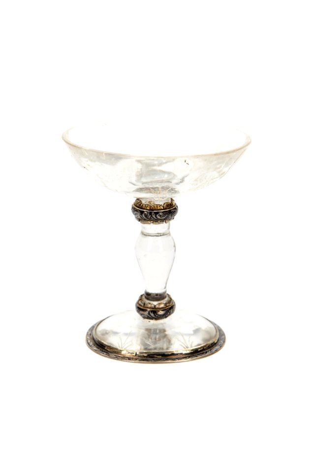 Oval skål av bergkristall på balusterben med oval fot - Skoklosters slott - 92130