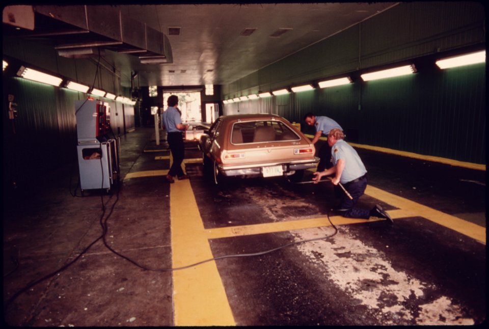 Overall View of the Safety Lane at an Auto Emission Inspection Station in Norwood, Ohio...08-1975 (4265781205)