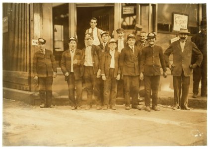 Overgrown Messenger Boys. Boston 1915 Exhibit. LOC nclc.03321