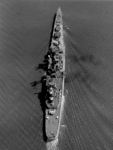Overhead view of USS Galveston (CLG-3) in 1958