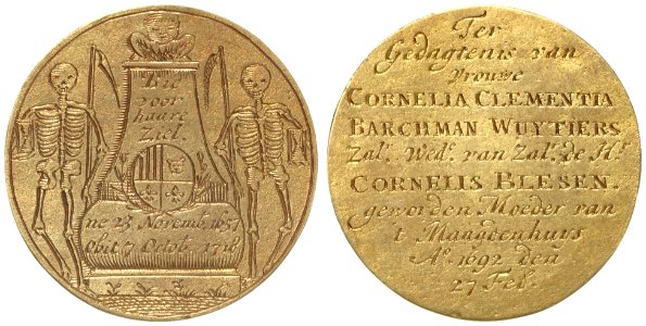 Overlijden van Cornelia Clementia Barchman Wuytiers (1657-1718), regentes van het Maagdenhuis, objectnr PA 727