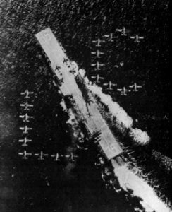 Overhead view of USS Lake Champlain (CVA-39) c1955