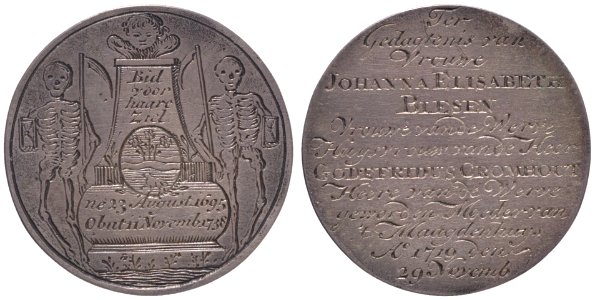 Overlijden van Johanna Elisabeth Blesen (1695-1738), echtgenote van Godefridus Cromhout (heer van de Werve) en regentes van het Maagdenhuis, objectnr PA 741