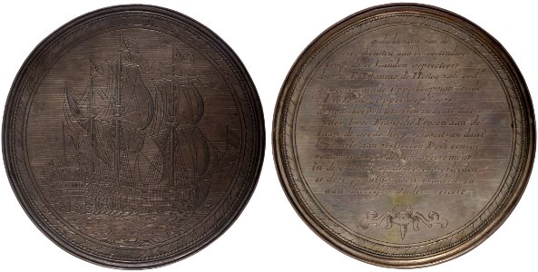 Overlijden van Johannes de Hartogh (opperkoopman der Oost Indische Compagnie, ca. 1650-1689), ter gedachtenis van de goede diensten bewezen aan de Compagnie, objectnr PA 561