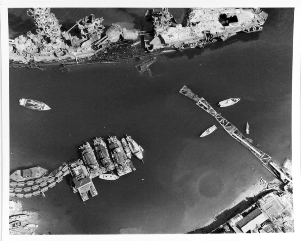 Overhead view wreck of Ise 80-G-351363