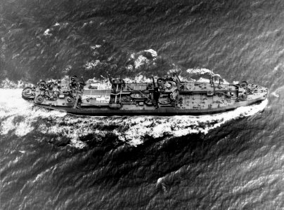 Overhead view of USS Schuylkill (AO-76) on 17 April 1943