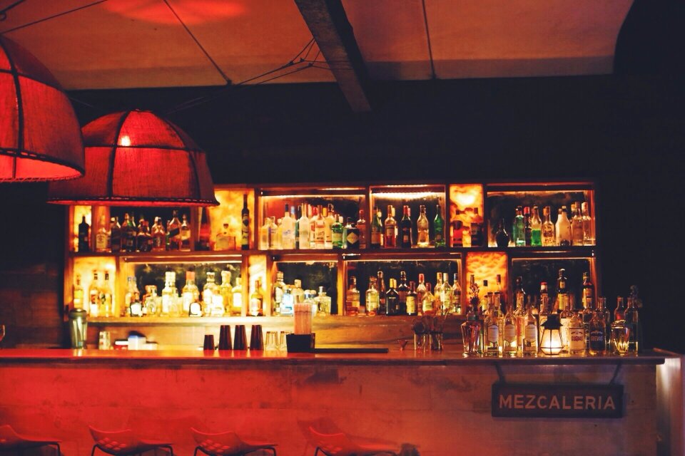 Bottles liquor lights
