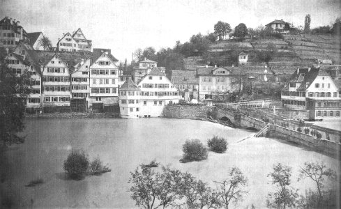 P Sinner - Hochwasser am Neckar bei der Eberhardsbrücke, Mai 1872 (TSiW064)